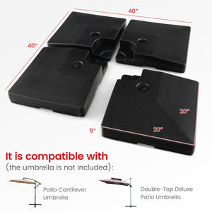 4-Piece 20L Cantilever Offset Patio Umbrella Base view 5