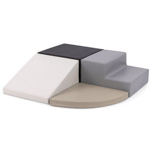 4-Piece Climb and Crawl Foam Block Play Set for Infant Baby-Black view 4