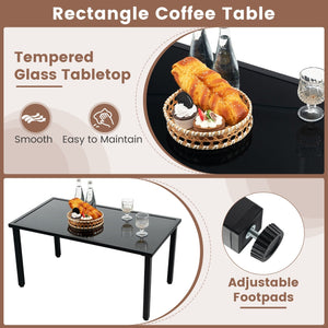 4 Pieces Patio Furniture Set with Heavy Duty Galvanized Metal Frame-Brown view 8