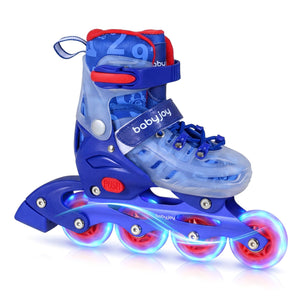 4-Size Adjustable Kids Inline Skates for Beginners Ages 5-7-Blue view 4