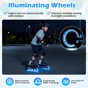 4 Sizes Adjustable Blade Roller with Light-up Wheels for Youth-Black view 8