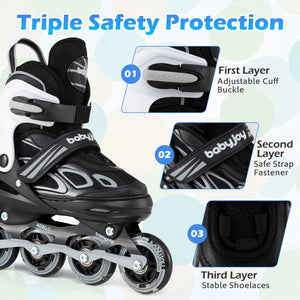 4 Sizes Adjustable Blade Roller with Light-up Wheels for Youth-Black view 9