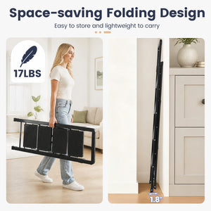 4 Step Black Folding Step Stool with Wide Anti-slip Pedals view 8