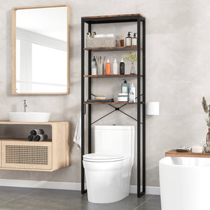 4-Tier Adjustable Bathroom Metal Storage Rack view 2