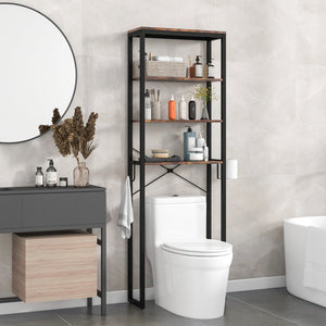 4-Tier Adjustable Bathroom Metal Storage Rack view 3