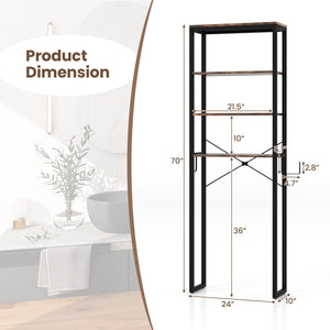 4-Tier Adjustable Bathroom Metal Storage Rack view 5