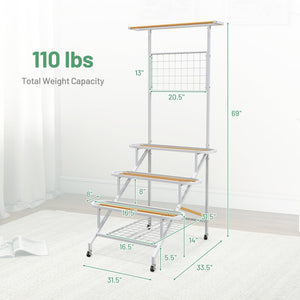 4-Tier Hanging Plant Stand with Hanging Bar view 4