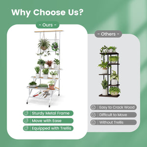 4-Tier Hanging Plant Stand with Hanging Bar view 6