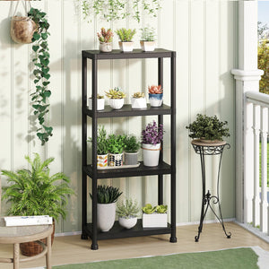 4-Tier Heavy-Duty Plastic Storage Shelves Freestanding Garage Shelving Unit view 2