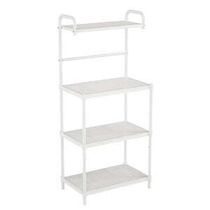 4-Tier Kitchen Storage Baker Microwave Oven Rack Shelves-White view 4