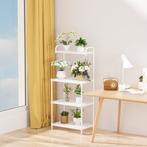 4-Tier Kitchen Storage Baker Microwave Oven Rack Shelves-White view 6