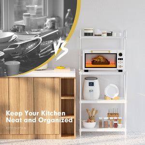 4-Tier Kitchen Storage Baker Microwave Oven Rack Shelves-White view 8