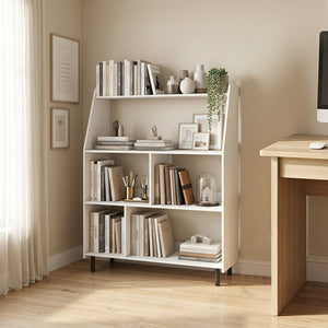 4-Tier Open Modern Bookcase with 2 Anti-Tipping Kits-White view 2