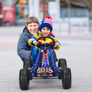 4 Wheel Pedal Powered Ride On with Adjustable Seat-Blue view 7