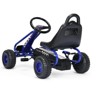 4 Wheel Pedal Powered Ride On with Adjustable Seat-Blue view 9