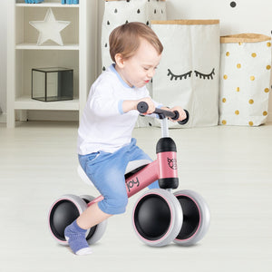 Baby Balance Bike for 2 Years Old Boys Girls No Pedal 4 Wheels-Pink view 2