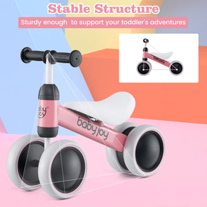 Baby Balance Bike for 2 Years Old Boys Girls No Pedal 4 Wheels-Pink view 7
