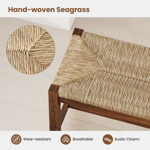 40 Inch Long Wood Bench with Solid Rubber Wood Frame-Walnut view 8