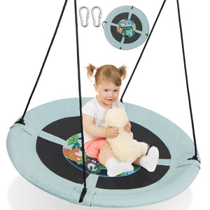 40 Inches Saucer Tree Swing with Adjustable Hanging Ropes and 900D Oxford Fabric-Forest view 4