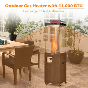 41 000 BTU Propane Patio Heater with Lockable Wheels-Black view 3