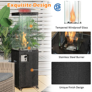 41 000 BTU Propane Patio Heater with Lockable Wheels-Black view 9