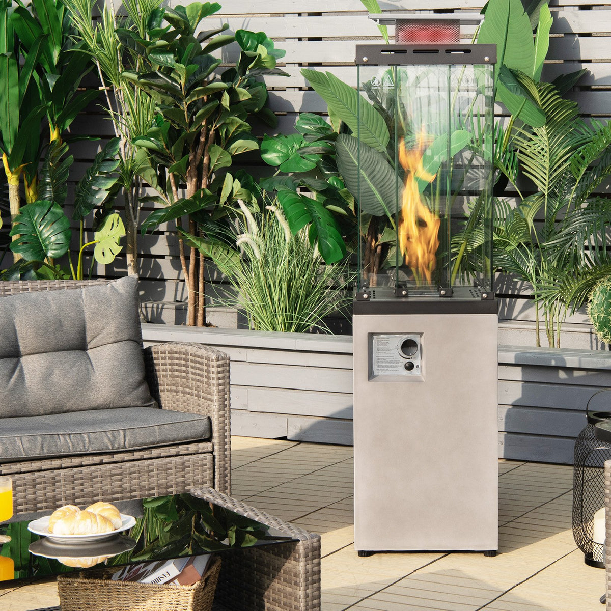 41 000 BTU Propane Patio Heater with Metal Hood-Gray view 2