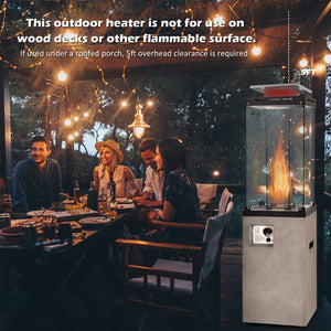 41 000 BTU Propane Patio Heater with Metal Hood-Gray view 8