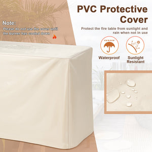 42 Inch 60 000 BTU Rectangular Propane Fire Pit Table with Waterproof Cover view 9