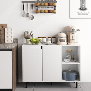 42 Inch Sideboard Buffet Cabinet Kitchen with Adjustable Shelves-White view 3