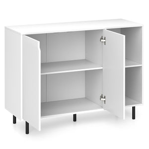 42 Inch Sideboard Buffet Cabinet Kitchen with Adjustable Shelves-White view 4