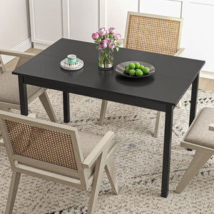 47" x 30" Dining Table, Farmhouse Dining Room Table with Pine Wood Frame, Space Saving Kitchen Table, Black – view 6