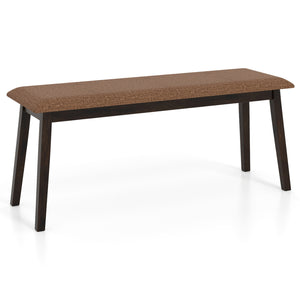 43.5 Inch Upholstered Entryway Bench with Rubber Wood Frame-Brown