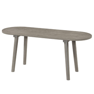 43 Inch Solid Wood Farmhouse Dining Bench Rustic Wooden Entryway Bench with Rubber Wood Legs-Gray
