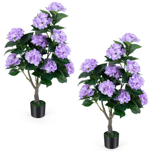 43.5 inches Artificial Hydrangea Tree 2 Pack-Purple