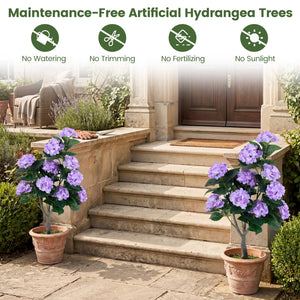 43.5 inches Artificial Hydrangea Tree 2 Pack-Purple view 5