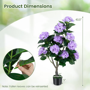 43.5 inches Artificial Hydrangea Tree 2 Pack-Purple view 4