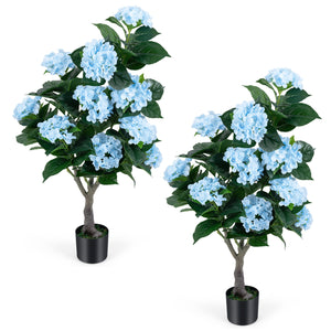 43.5 inches Artificial Hydrangea Tree 2 Pack-Blue