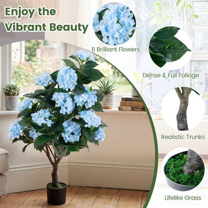 43.5 inches Artificial Hydrangea Tree 2 Pack-Blue view 9