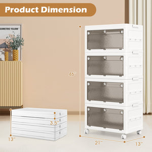 44 Gal 4-Pack Stackable Plastic Storage Bins with Lid for Bedroom Living Room-White view 4