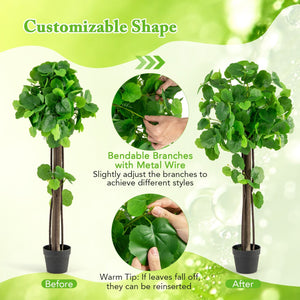 44 Inch Artificial Crabapple Tree with Adjustable Branches for Decor view 9