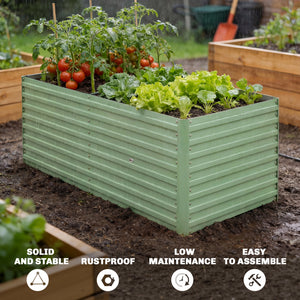 5' x 3' x 2' Raised Garden Bed, Galvanized Planter Box for Growing Flowers, Herbs and Vegetables, Black – view 46
