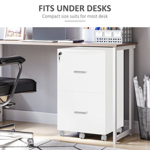 2 Drawer File Cabinet with Lock, Small Rolling Filing Cabinet for A4, Letter-Size Documents – view 13
