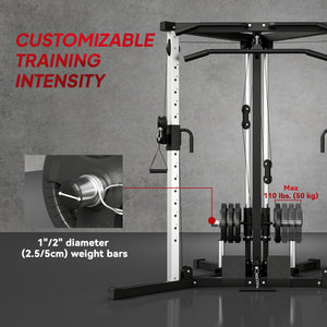 Soozier Multifunctional Home Gym Machine with Pull Up Bar, 15-Position Adjustable Strength Training Workout Station