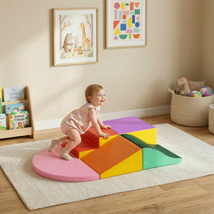 Qaba 6-Piece Soft Play for 12-36 Months Toddlers to Climb, Crawl, Slide
