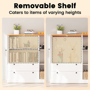 47.5 Inch Kitchen Freestanding Storage Cabinet with 3 Doors and 2 Large Drawers-White view 9