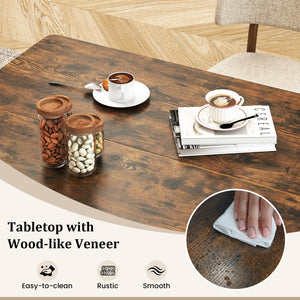 47 Inch Rectangular Dining Table with 2 Open Storage Shelves and Sturdy Metal Legs for 4-6-Rustic Brown view 8