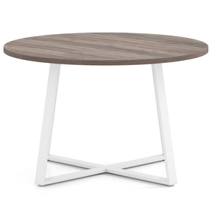 47 Inch Round Dining Table with Stable X-shaped Base and Round Thickened Tabletop-Natural view 3