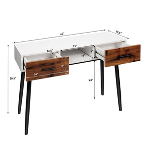 42 Inch Industrial Console Table with 2 Drawers for Entryway Hallway view 5