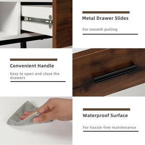 42 Inch Industrial Console Table with 2 Drawers for Entryway Hallway view 8