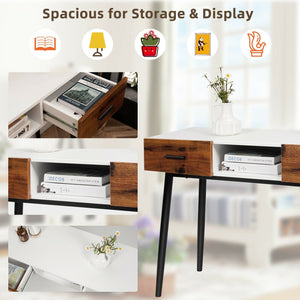 42 Inch Industrial Console Table with 2 Drawers for Entryway Hallway view 9